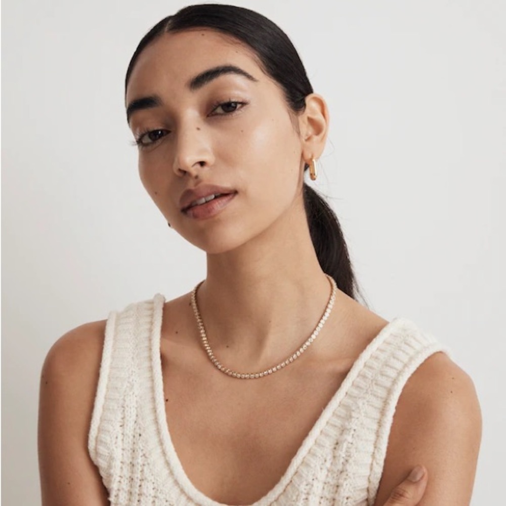 Madewell The Tennis Collection Bezel Set Crystal Necklace